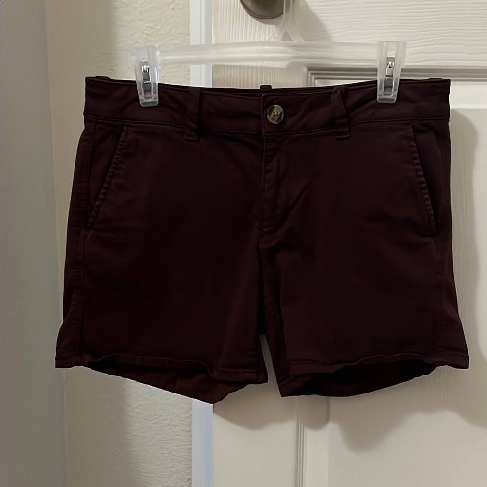 American Eagle Outfitters Brown Bermuda Shorts Casual Cotton Blend